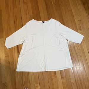 J. Jill Wearever Collection Womens Jersey Knit Blouse Top Plus Size 3X White EUC